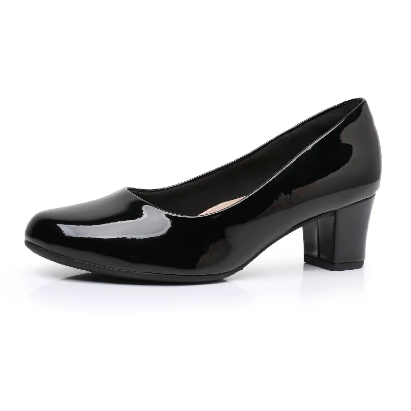 All-Day Comfort Pumps- Black Patent (110.072)