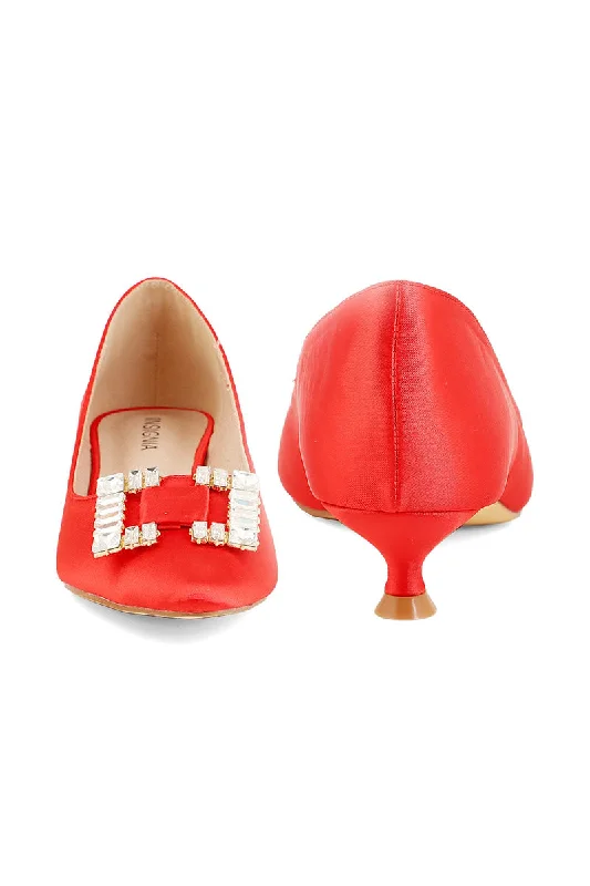 Party Wear Court Shoes I44448-Red