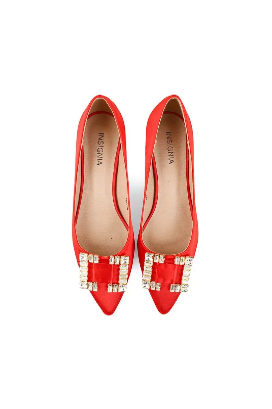 Party Wear Court Shoes I44448-Red