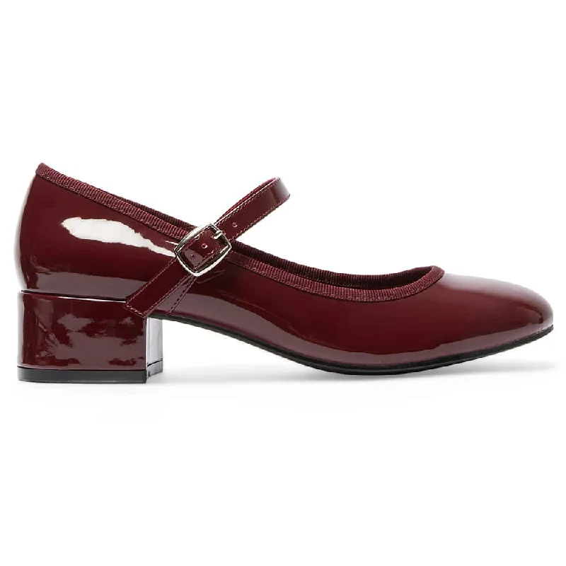 Juliet Heel in Cherry Patent