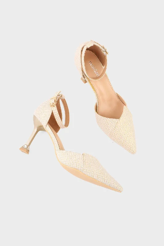 Party Wear Court Shoes I44465-Dull Gold