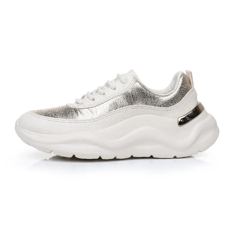 Flashy Chunky Sneakers - Gold & White (939.004)