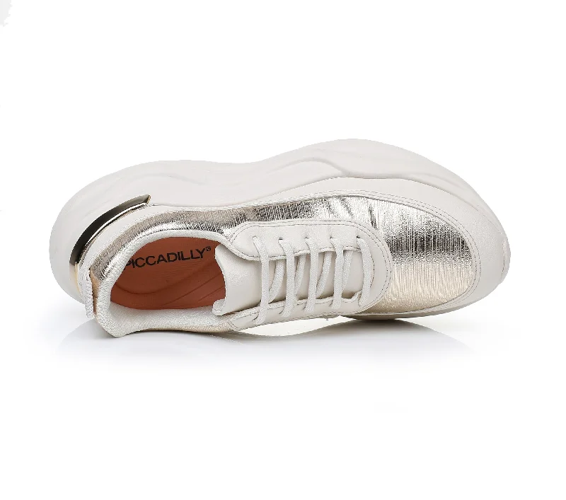 Flashy Chunky Sneakers - Gold & White (939.004)