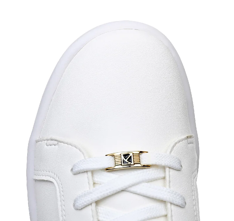 Light-as-Air Tennis Lace-Ups - White & Gold (851.003)